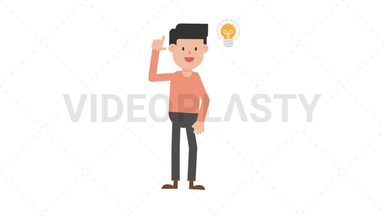 Man Getting an Idea Stock Animation