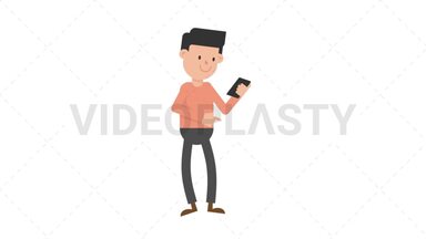 Man Looking at Phone Stock Animation