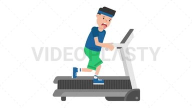 Man on a Treadmill Stock Animation