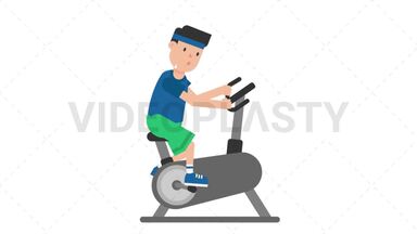 Man on an Exercise Bike Stock Animation