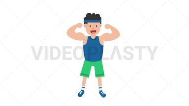 Man Showing Muscles Stock Animation