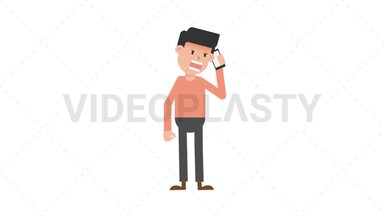 Man Talking Angry on the Phone Stock Animation