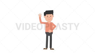 Man Waving Hand Stock Animation