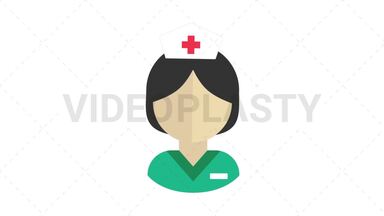 Medical Nurse Flat Icon Stock Animation