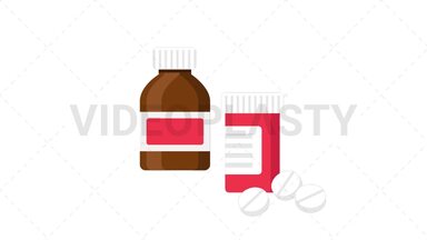 Medicine Bottle Flat Icon Stock Animation
