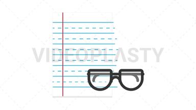 Notepad Flat Icon Stock Animation