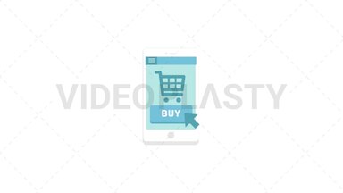 Online Shopping Flat Icon Stock Animation