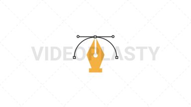 Pen Tool Flat Icon Stock Animation
