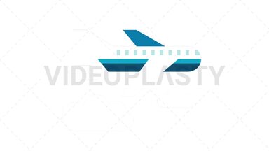 Plane Flat Icon Stock Animation