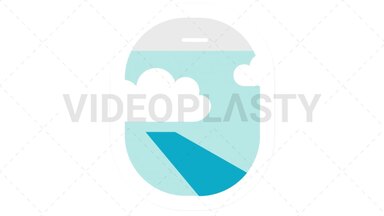 Plane Window Flat Icon Stock Animation