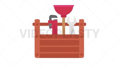 Plumbing Tools Icon Stock Animation