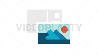 Postcard Flat Icon Stock Animation