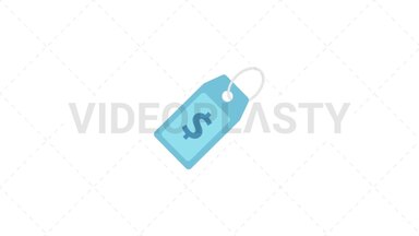 Price Tag Flat Icon Stock Animation