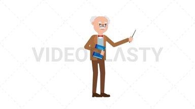 Professor Holding a Book Stock Animation