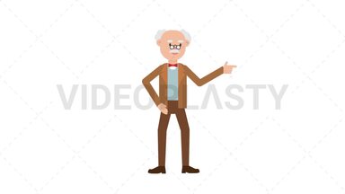Professor Pointing Stock Animation