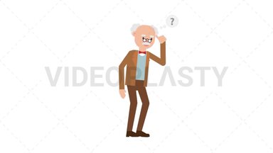 Professor Thinking Stock Animation