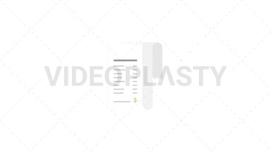 Receipt Flat Icon Stock Animation