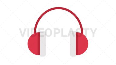 Red Christmas Earmuffs Icon Stock Animation