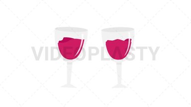 Red Wine Toast Stock Animation