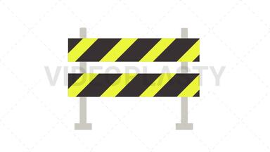 Road Block Barrier Icon Stock Animation