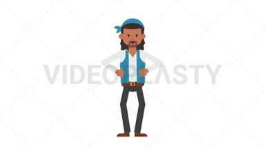 Romani Man Angry Stock Animation
