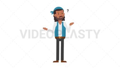 Romani Man Confused Stock Animation