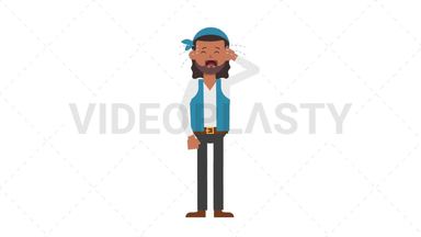 Romani Man Crying Stock Animation
