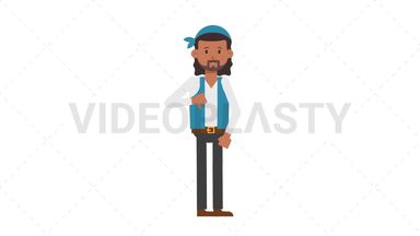 Romani Man Disapprove Stock Animation