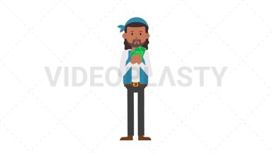 Romani Man Holding Cash Stock Animation