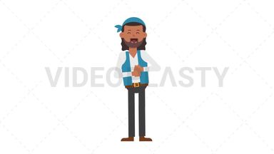 Romani Man Laughing Stock Animation