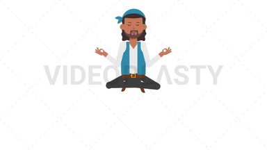Romani Man Meditate Stock Animation