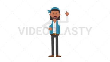 Romani Man Pointing Above Stock Animation