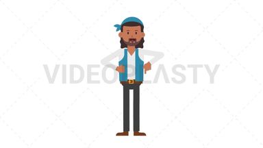 Romani Man Pointing Below Stock Animation