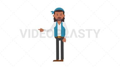 Romani Man Pointing Left Stock Animation