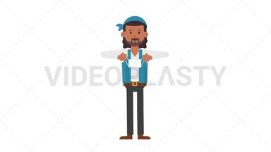 Romani Man Putting on Face Mask Stock Animation