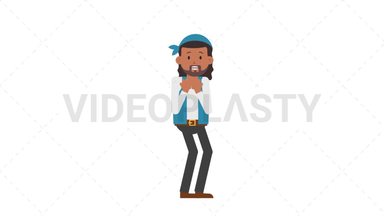 Romani Man Scared Stock Animation