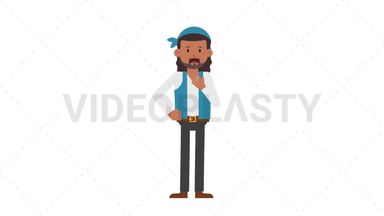 Romani Man Shortness of Breath Stock Animation