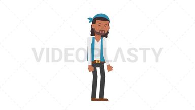 Romani Man Sleepy Stock Animation