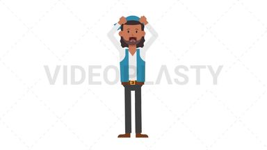 Romani Man Stressed Stock Animation