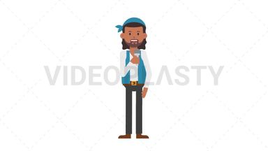 Romani Man Talking on Microphone Stock Animation
