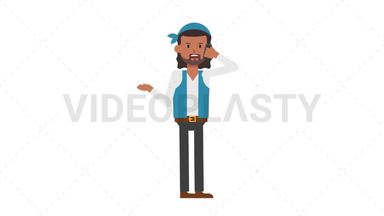Romani Man Talking on the Phone Angry Stock Animation