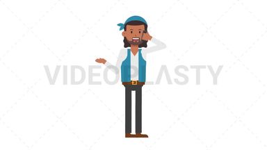 Romani Man Talking on the Phone Happy Stock Animation