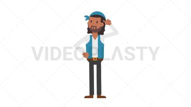 Romani Man Thinking Stock Animation