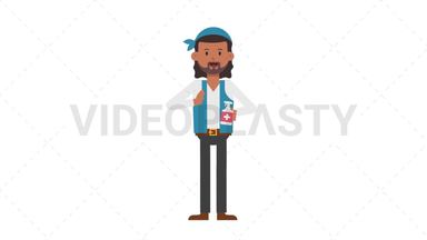 Romani Man Using Disinfectant Spray Stock Animation