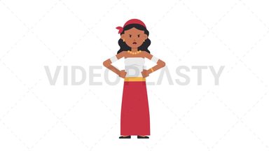 Romani Woman Angry Stock Animation