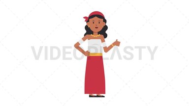 Romani Woman Approve Stock Animation