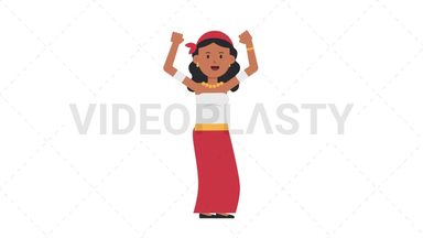 Romani Woman Cheer Stock Animation
