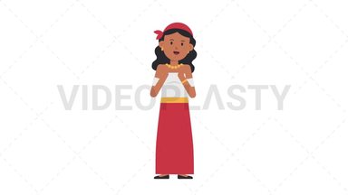 Romani Woman Clapping Stock Animation