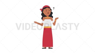 Romani Woman Confused Stock Animation