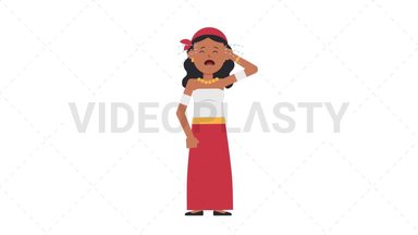 Romani Woman Crying Stock Animation